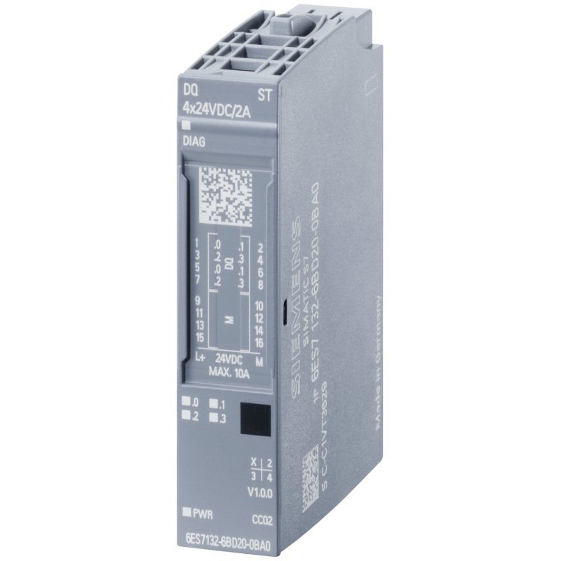 Siemens 6ES71326BD200BA0 SIMATIC ET 200SP Digitales Ausg.modul DQ 4x24VDC/2A