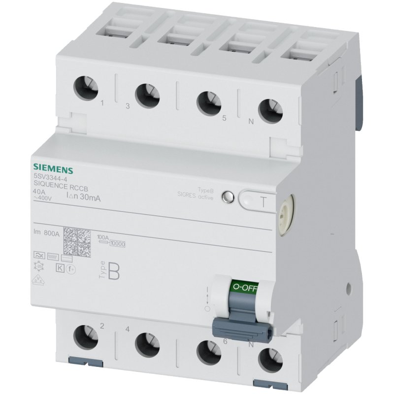 Siemens 5SV33444 FI-Schalter 5SV3344-4 Typ B 40A 3 N-polig 30mA 400V 4TE
