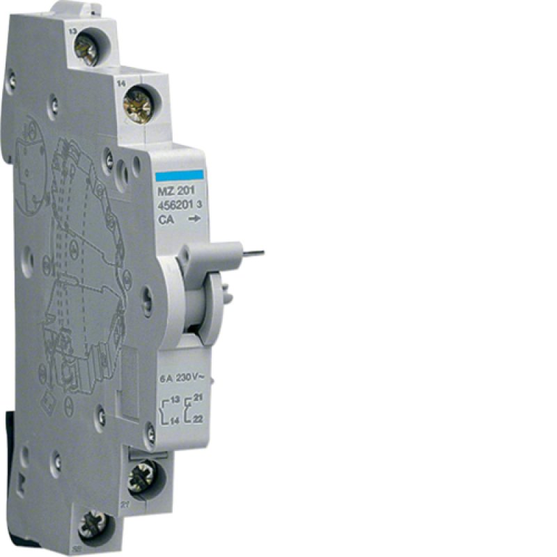 Hager Hilfskontakt 6A 240V f.MCB MZ201 RCBO125A 1Schlieer u.1ffner