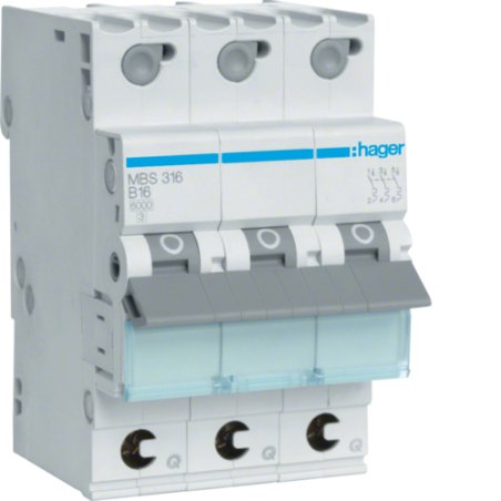Hager MBS316 coupe-circuits Type B 3 3 module(s)