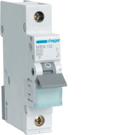 Hager Leitungsschutzschalter MBN132 1polig 6kA B-32A 1M