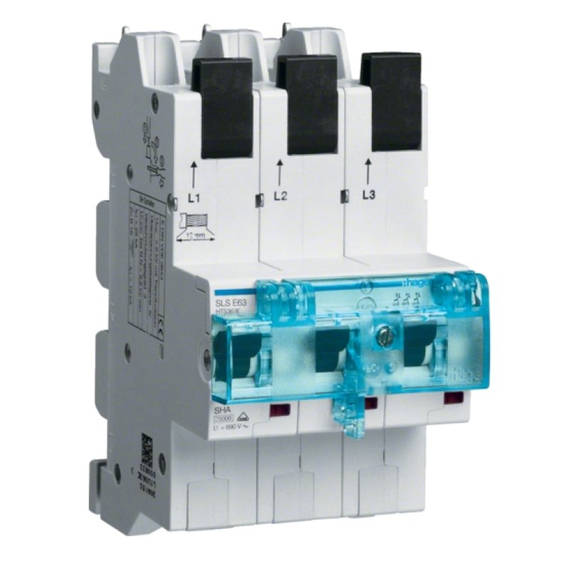 Hager SLS-Schalter 3P E-63A HTS363E ** f.Sammelschiene QuickConnect