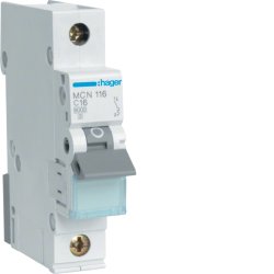 Hager MCN116 circuit breaker Type C 1 1 module(s)