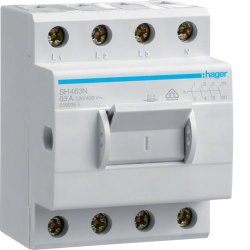 Hager SH463N coupe-circuits Disjoncteur de chaîne 4 3,5 module(s)