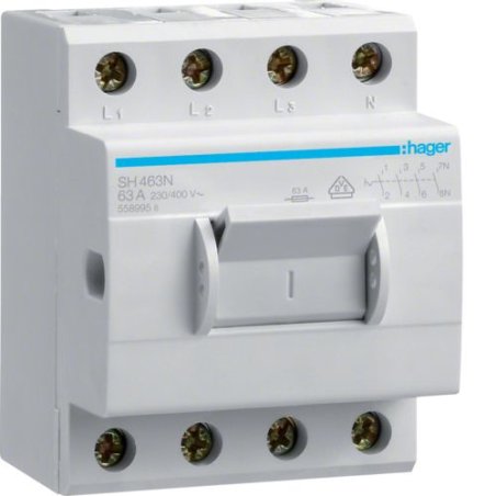 Hager SH463N coupe-circuits Disjoncteur de chaîne 4 3,5 module(s)