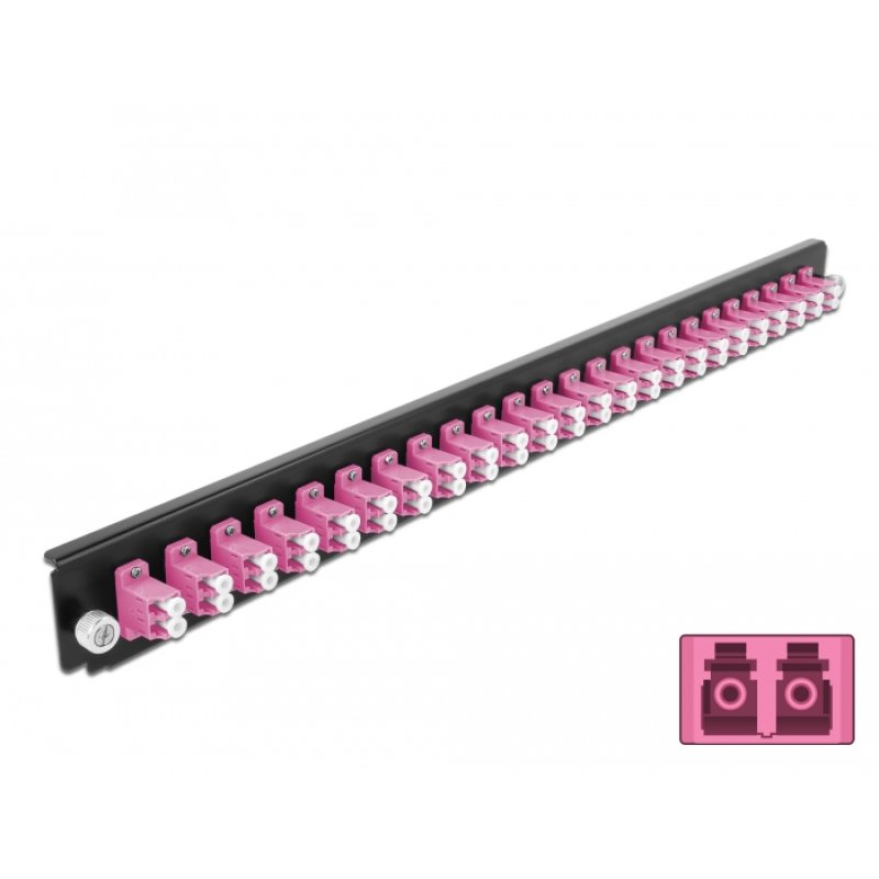19? LWL Spleißbox Frontblende 24 Port LC Duplex violett