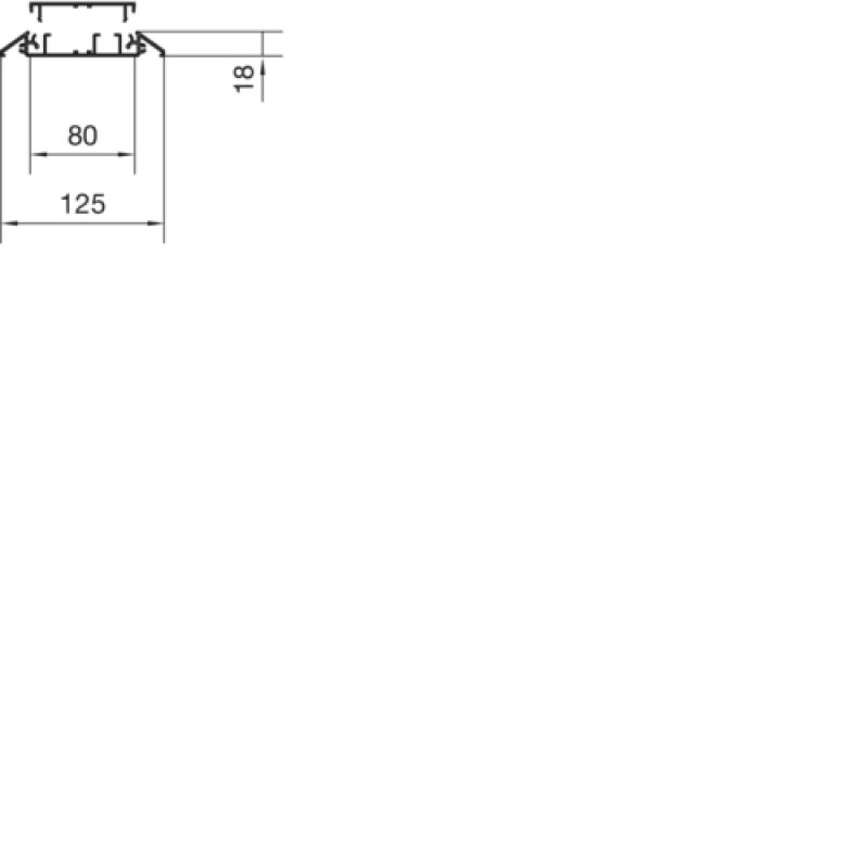 Hager Aufbodenkanal Alu AKA181250ELN eloxiert 18x125mm m.2 Kammern