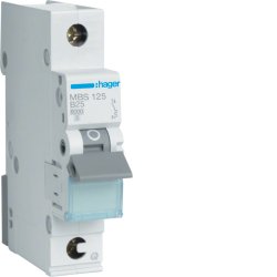 Hager MBS125 circuit breaker Type B 1 1 module(s)