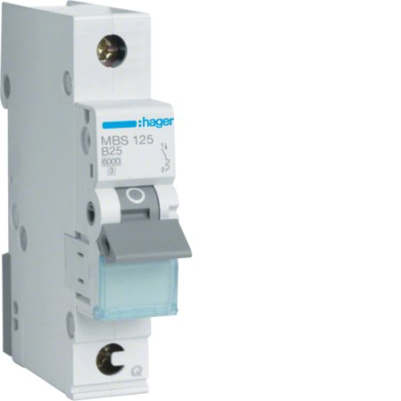 Hager MBS125 circuit breaker Type B 1 1 module(s)