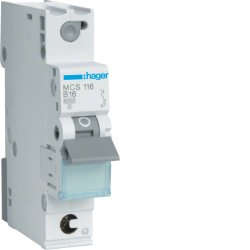 Hager MCS116 coupe-circuits Type C 1 1 module(s)