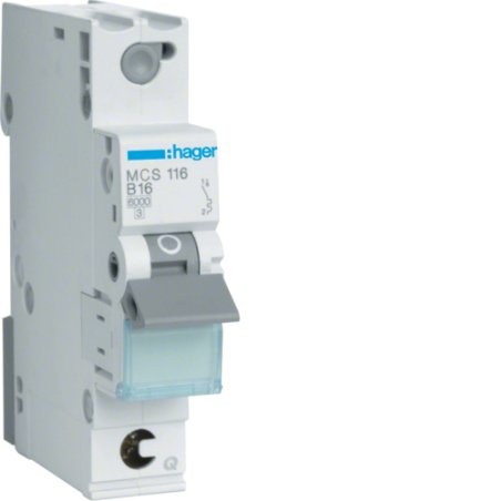 Hager MCS116 circuit breaker Type C 1 1 module(s)