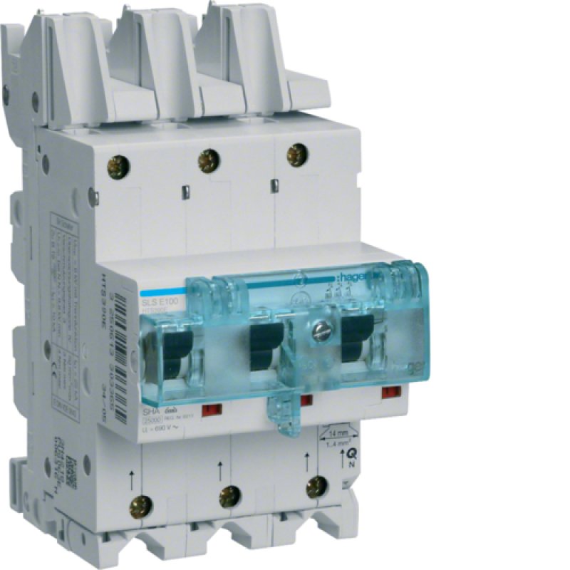 Hager SLS-Schalter 3P E-100A HTS390E f.Sammelschiene QuickConnect