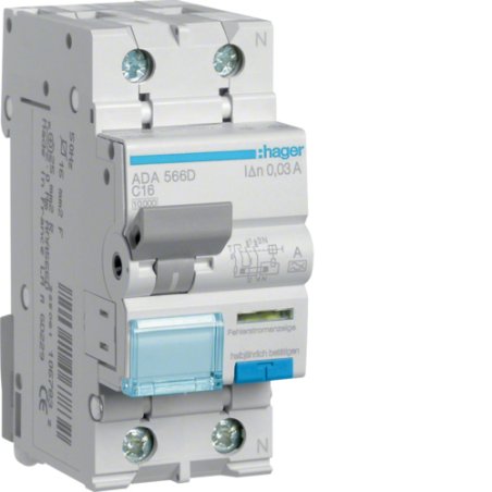 Hager ADA566D circuit breaker Type C 1P N 2 module(s)