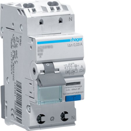 Hager ADS910D circuit breaker Residual-current device 2 module(s)