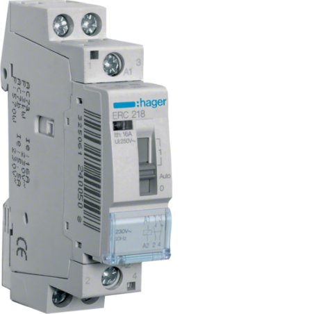 Hager Installationsrelais 16A ERC218 ** 1Schlieer u.1ffner 230V
