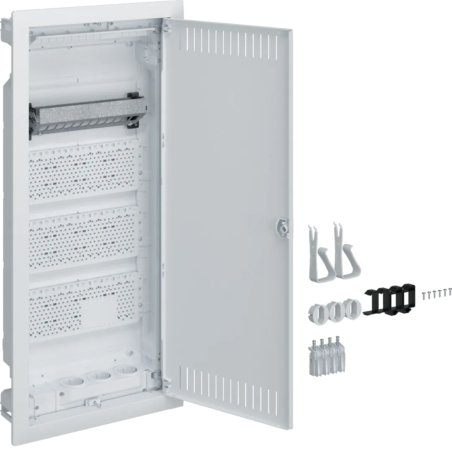 Hager Multimedia Volta HWV VH48NW 4reihig m.geschlitzter Stahlblechtr