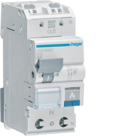 Hager AFDD m.LS 1P N 6kA B-16A ARC916D 2M Fehlerlichtbogen/Brandschutzschalte