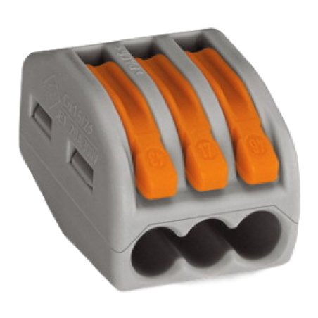 WAGO 222-413 CLASSIC-Verbindungsklemme, fr alle Leiterarten,max. 4 mm,grau