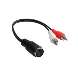 Alcasa AD-5B2CS audio cable 0.2 m 2 x RCA DIN (5-pin) Black, Red, White