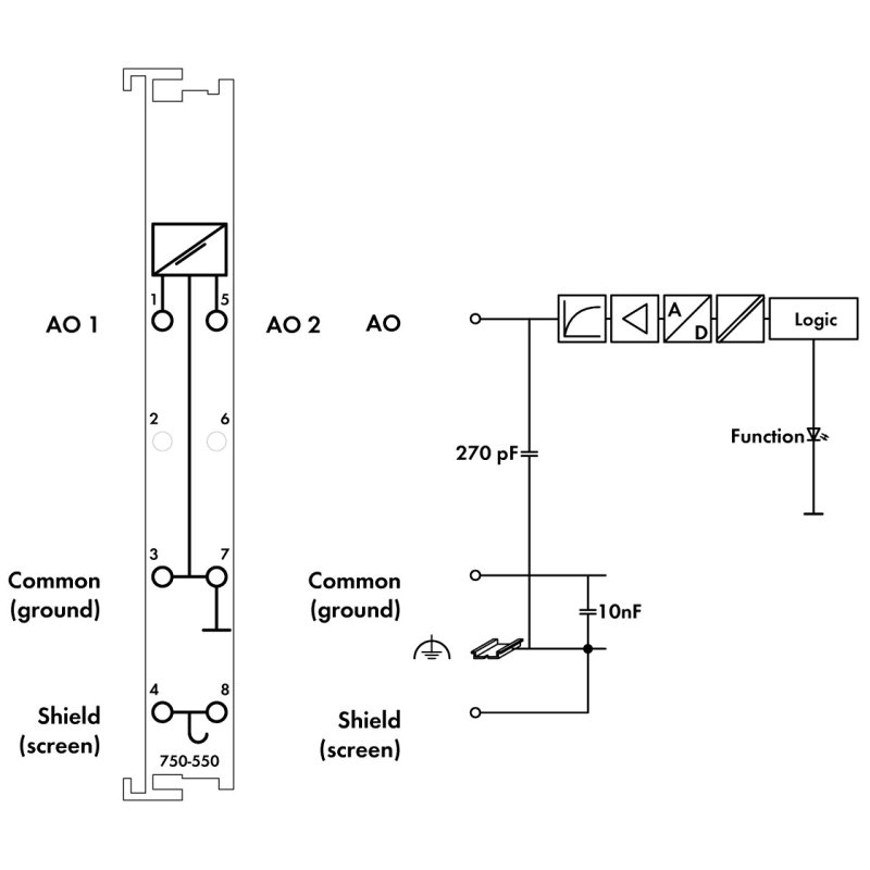 Wago 750-550 fieldbus module Analog output module