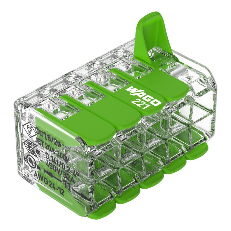 Wago Serie 221 - 10*4mm (15 Stück) Green Range