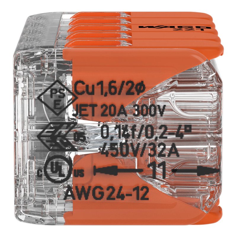 Wago 221-420 bornier Transparent