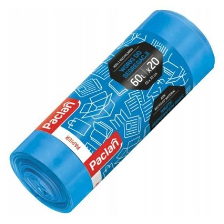 Paclan 60L Blue Paper Waste Bags - Pack of 20