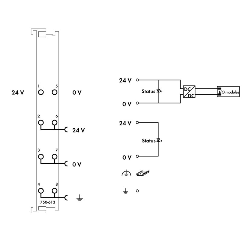 WAGO 750-613 Potentialeinspeiseklemme lichtgrau 0,08-2,5qmm