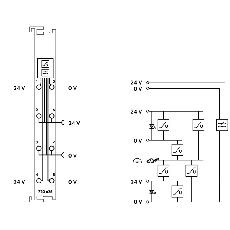 WAGO 750-626 Netzteilfilter 24VDC