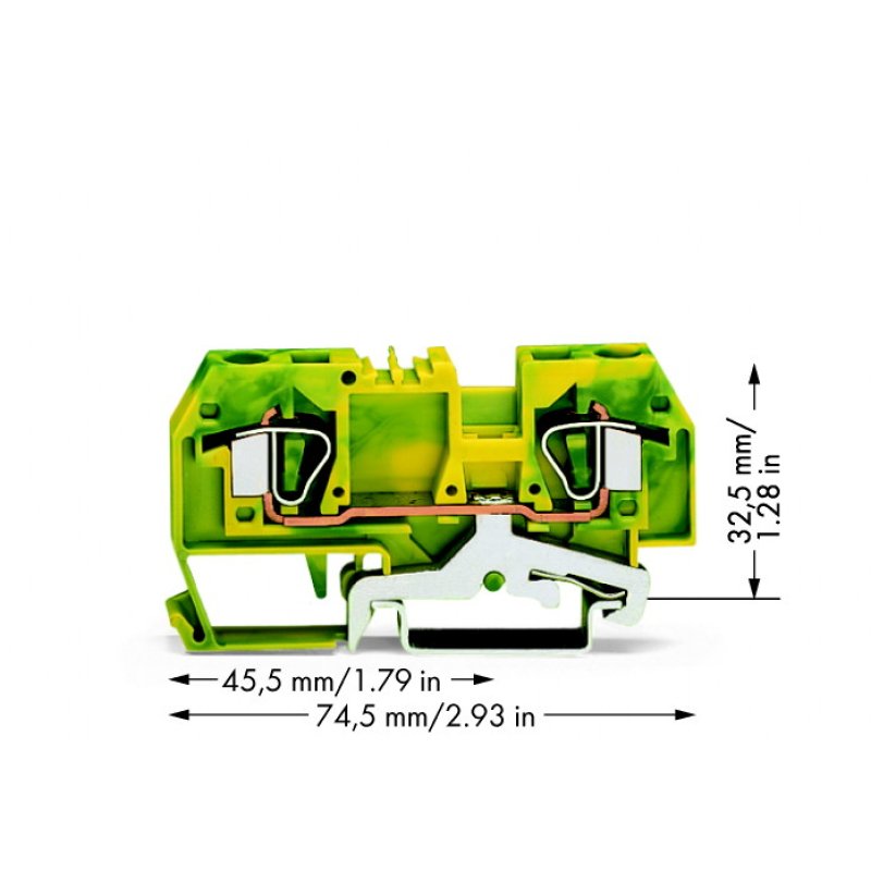 Wago 282-907 terminal block Green, Yellow