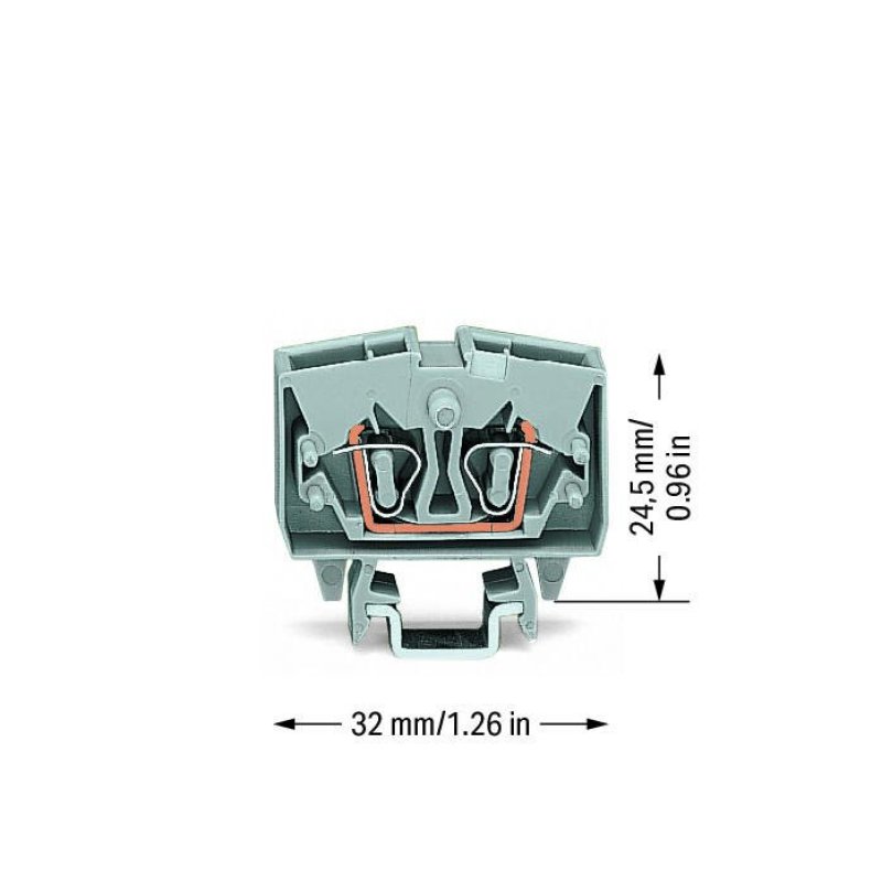 Wago 264-701 bornier 2 Gris