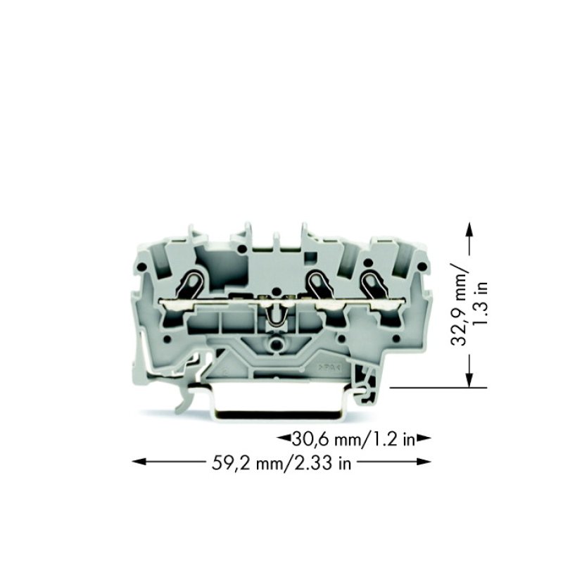 WAGO 2001-1301 3-Leiter-Durchgangsklemme ,1,5mm,fr Anwendungen Ex e II geeignet