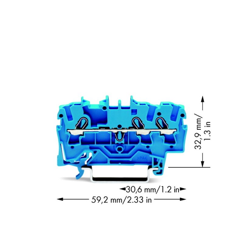 WAGO 2002-1304 3-Leiter-Durchgangsklemme ,2,5mm