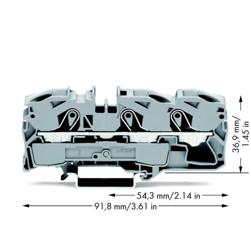 Wago 2016-1301 Durchgangsklemme terminal block Grey