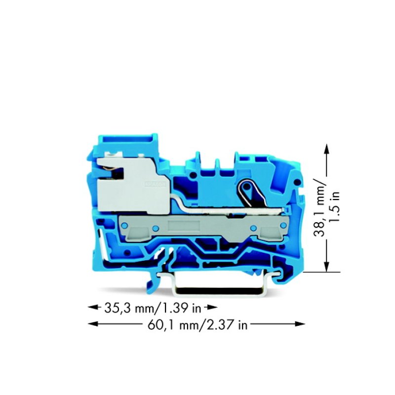 WAGO 2006-7114 1-Leiter-N-Trennklemme,6 mm,Push-in CAGE CLAMP ,blau