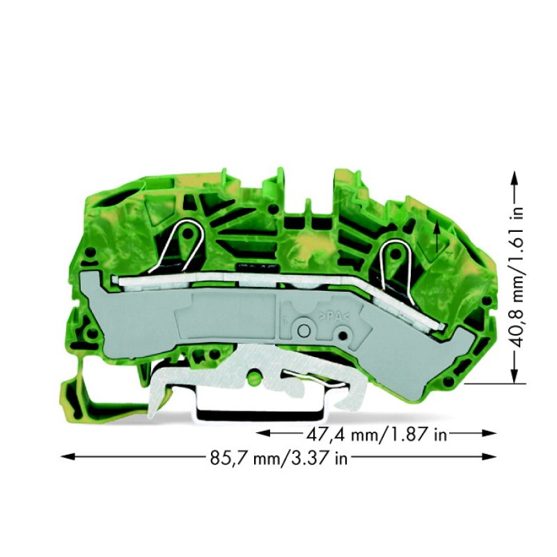 Wago 2016-7607 terminal block Green, Yellow