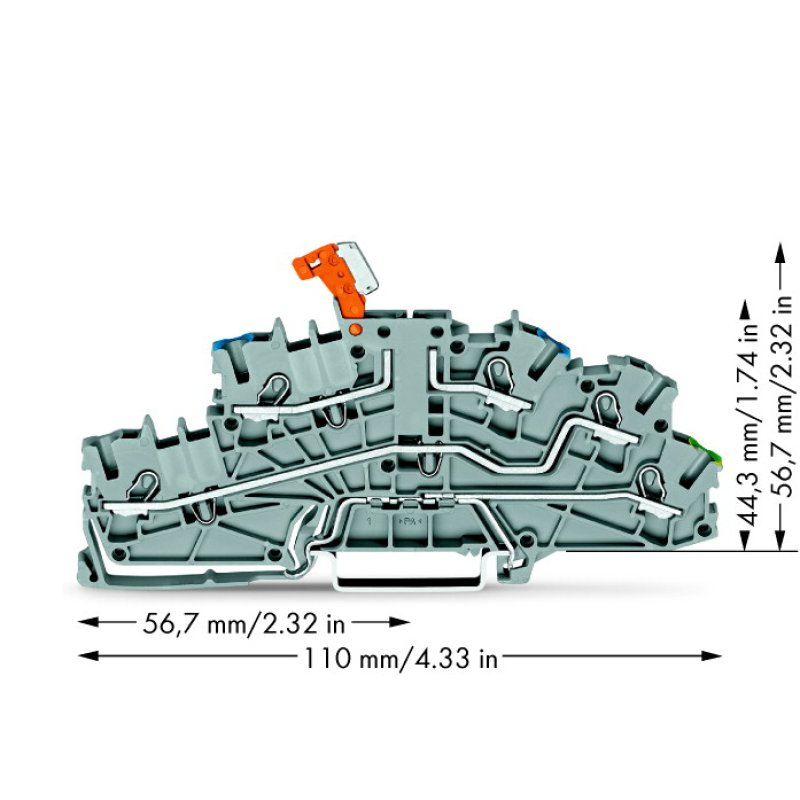 WAGO 2003-6641 Installationsetagen- klemme,mit schwenkbarem Trennmesser
