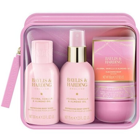 Baylis & Harding Jojoba Body Care Gift Set with Jojoba, Vanilla & Almond Oil - 4 Pieces