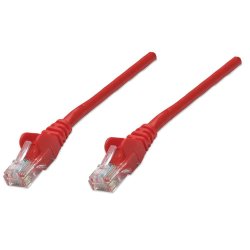 INTELLINET Netzwerkkabel Cat6 U/UTP 0,5m rot CCA RJ-45 Stecker / RJ-45 Stecker vergoldete Kontakte
