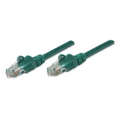 Intellinet Network Patch Cable, Cat5e, 0.5m, Green, CCA, U/UTP, PVC, RJ45, Gold Plated Contacts, Snagless, Booted,