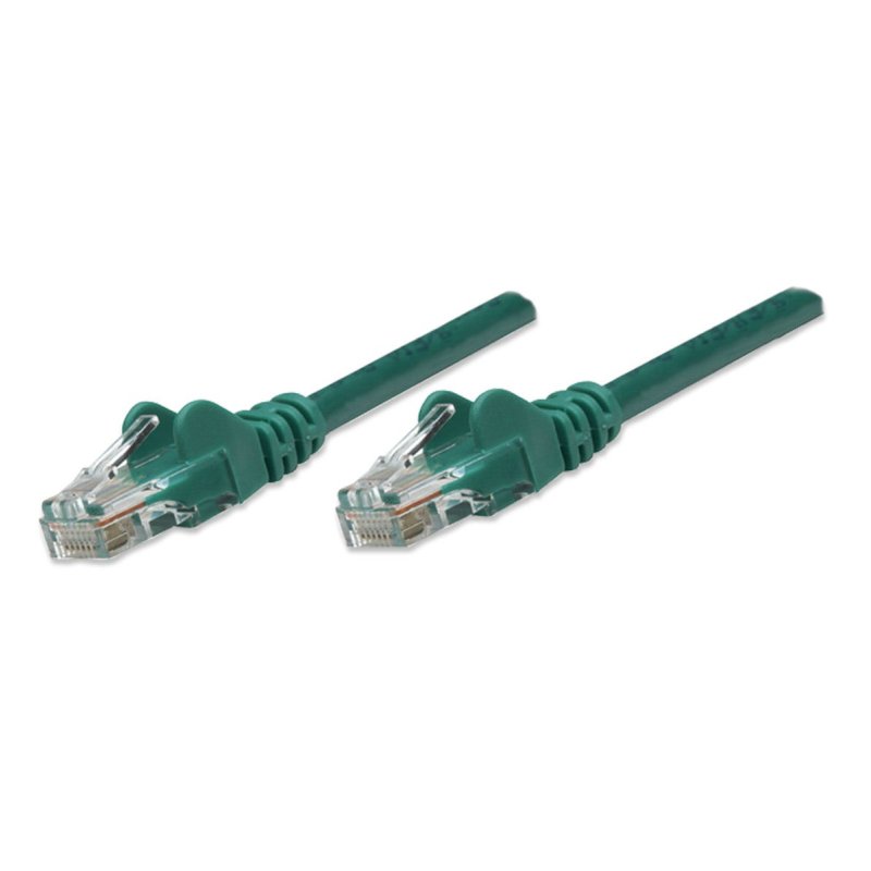 INTELLINET Patchkabel RJ45 U/UTP Cat5e 0.5m Hebelschutz grün