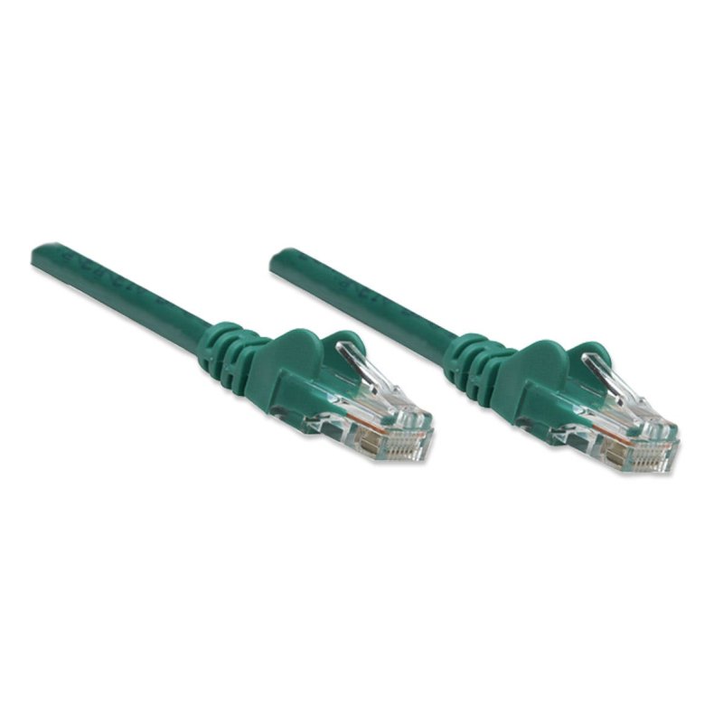 INTELLINET Patchkabel RJ45 U/UTP Cat5e 0.5m Hebelschutz grün