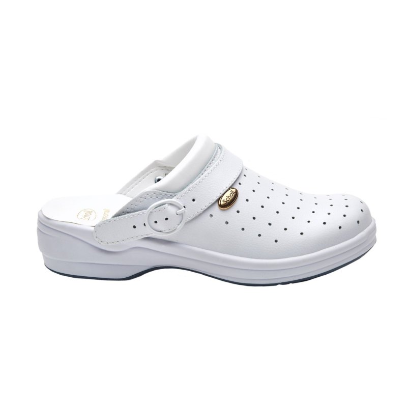 Scholl New Bonus Punched Clog White Size 38