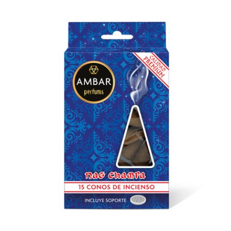 Ambar Nag Champa Incense Cones with Holder - 15 Cones
