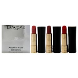 Lancôme 3 Labsolu Rouge Set for Women - 3 Cream Lipsticks 0.12oz - Shades 06 Rose Nu, 11 Rose Nature, 132 Caprice De