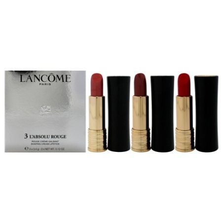 Lancôme 3 Labsolu Rouge Set for Women - 3 Cream Lipsticks 0.12oz - Shades 06 Rose Nu, 11 Rose Nature, 132 Caprice De