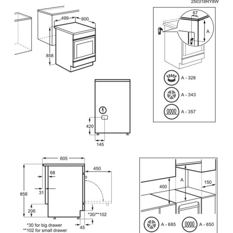 Cuisinière vitrocéramique LKR524292W