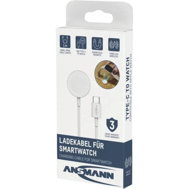 Ansmann 1700-0210 mobile device charger Smartwatch White USB Wireless charging Indoor