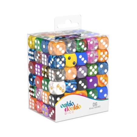 Oakie Doakie Dice D6 Dice Retail Pack 16 mm Mixed (120)