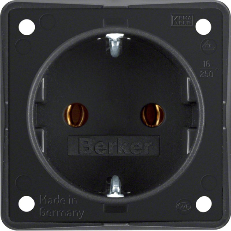Berker 0947782503 Steckdose SCHUKO Integro Einsätze schwarz, ma